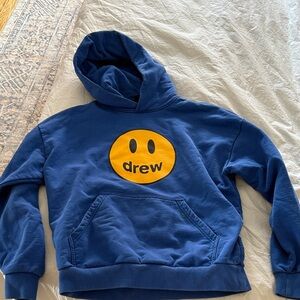 Drew House XS Blue Hoodie with Yellow Logo - authentic and rare